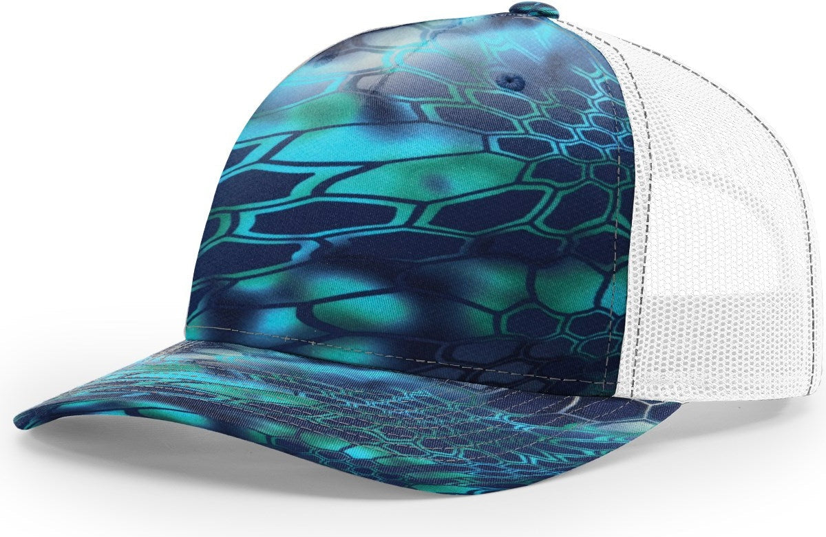 Kryptek Pontus/White Printed Five Panel Trucker