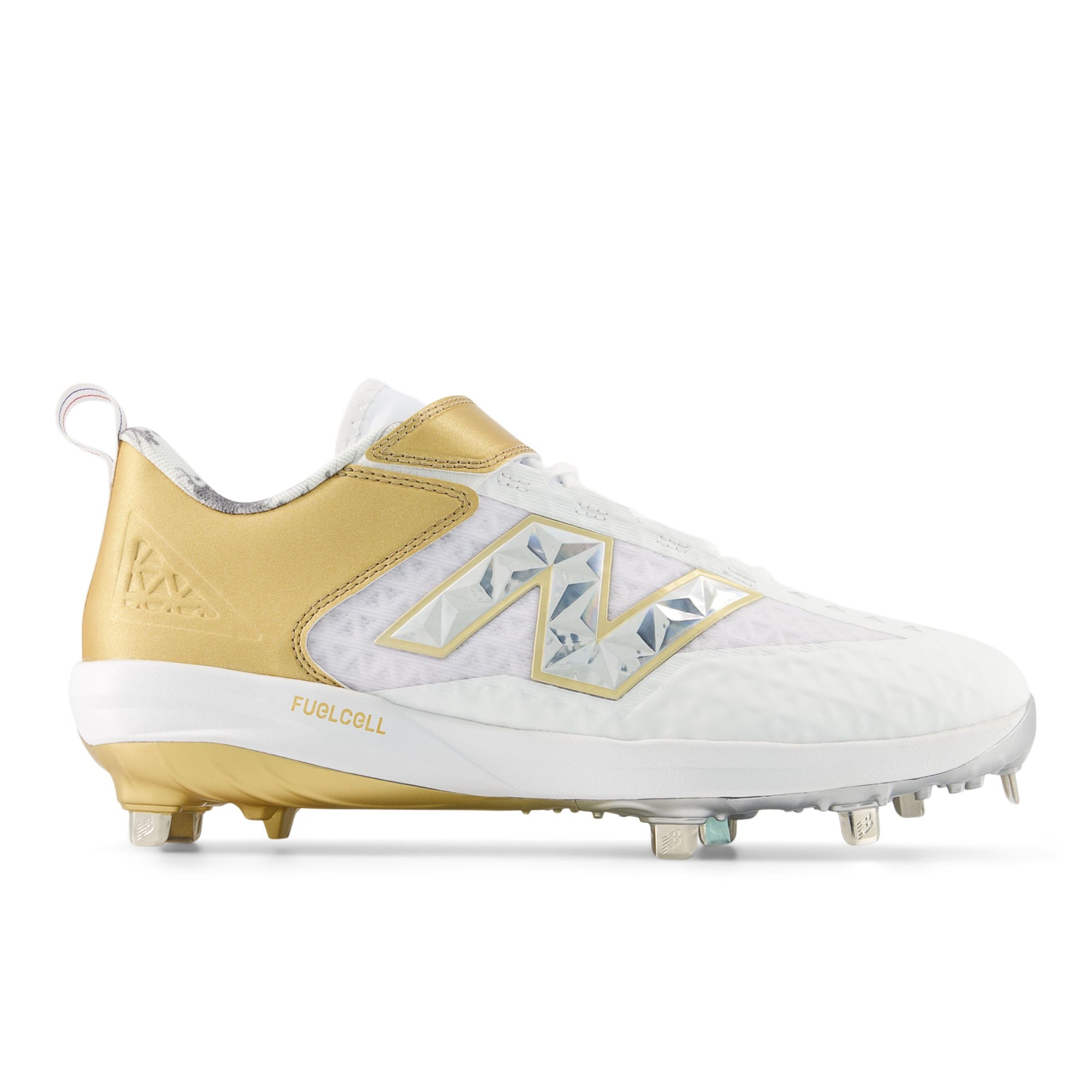 New Balance Fuelcell L4040v8 Low Cut Metal Cleat - White Gold - HIT a Doulbe - 1