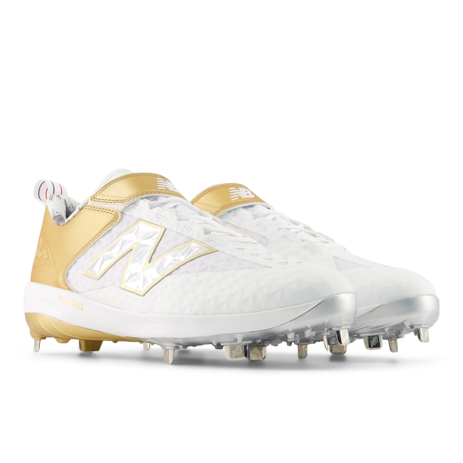 New Balance Fuelcell L4040v8 Low Cut Metal Cleat - White Gold - HIT a Doulbe - 1