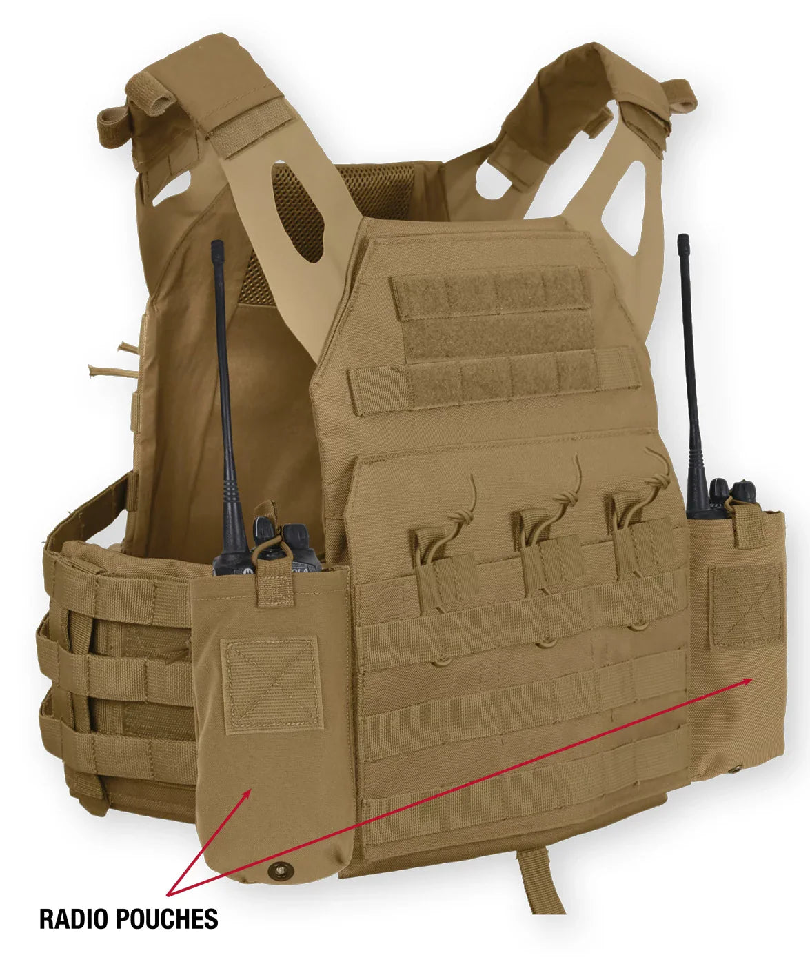 Lacv (lightweight Armor Carrier Vest) Side Radio Pouch Set - Coyote Brown