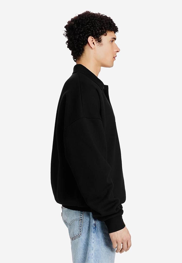 Lane Seven Apparel Ls24012 Element Polo Collar Crewneck - Black