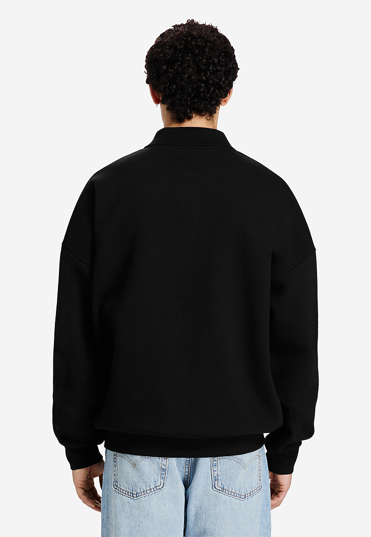 Lane Seven Apparel Ls24012 Element Polo Collar Crewneck - Black