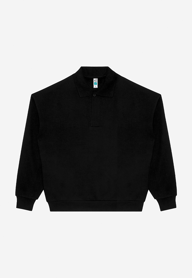 Lane Seven Apparel Ls24012 Element Polo Collar Crewneck - Black