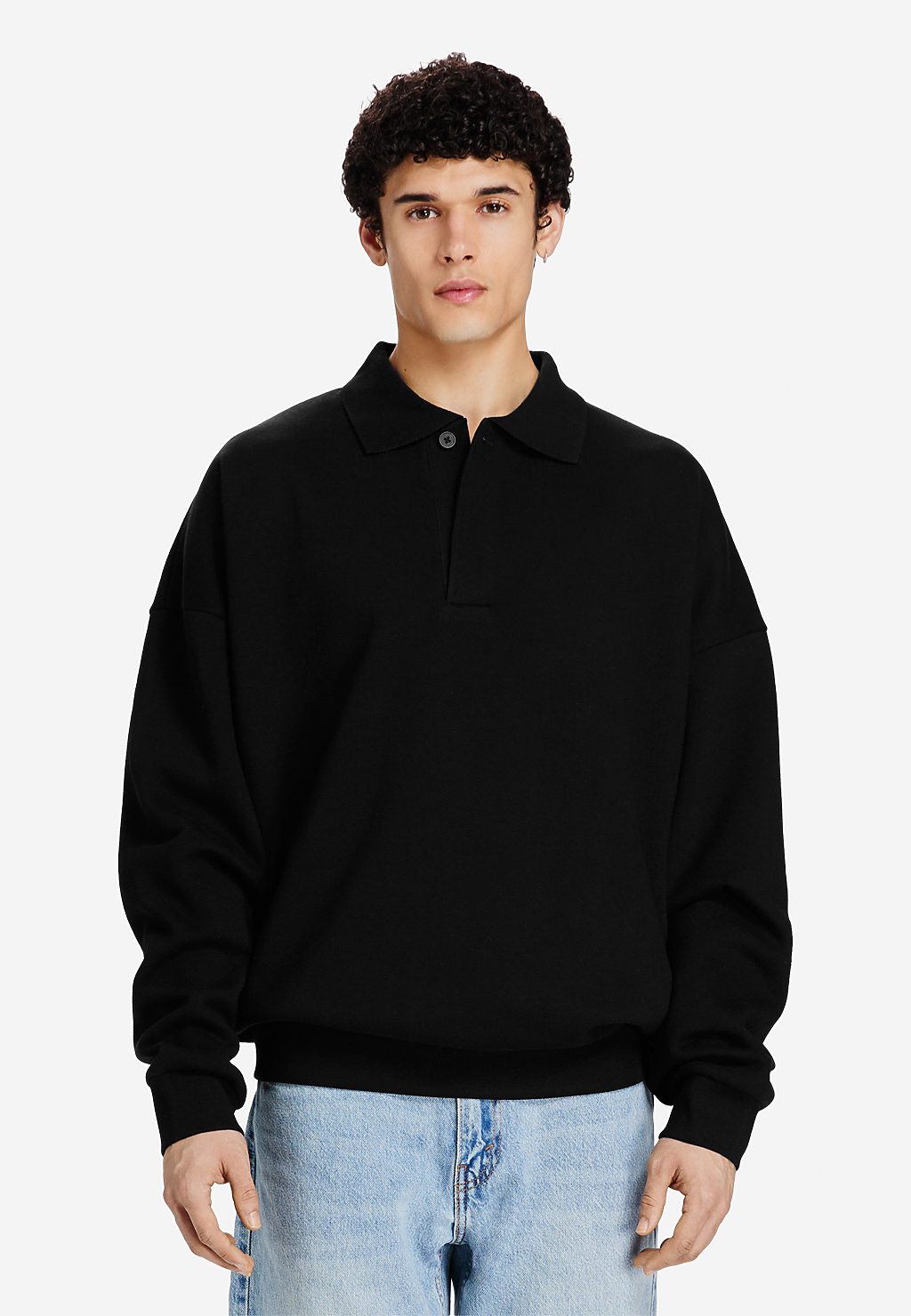 Lane Seven Apparel Ls24012 Element Polo Collar Crewneck - Black