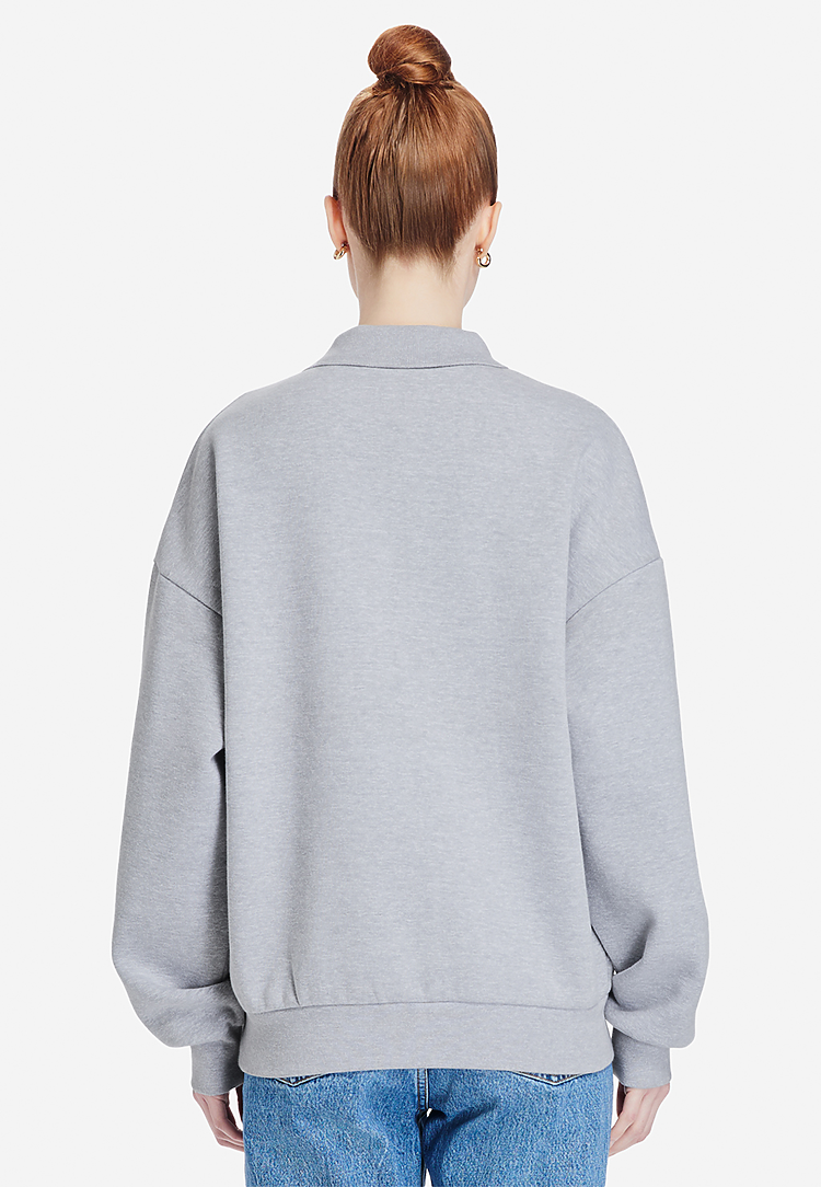 Lane Seven Apparel Ls24012 Element Polo Collar Crewneck - Heather Grey