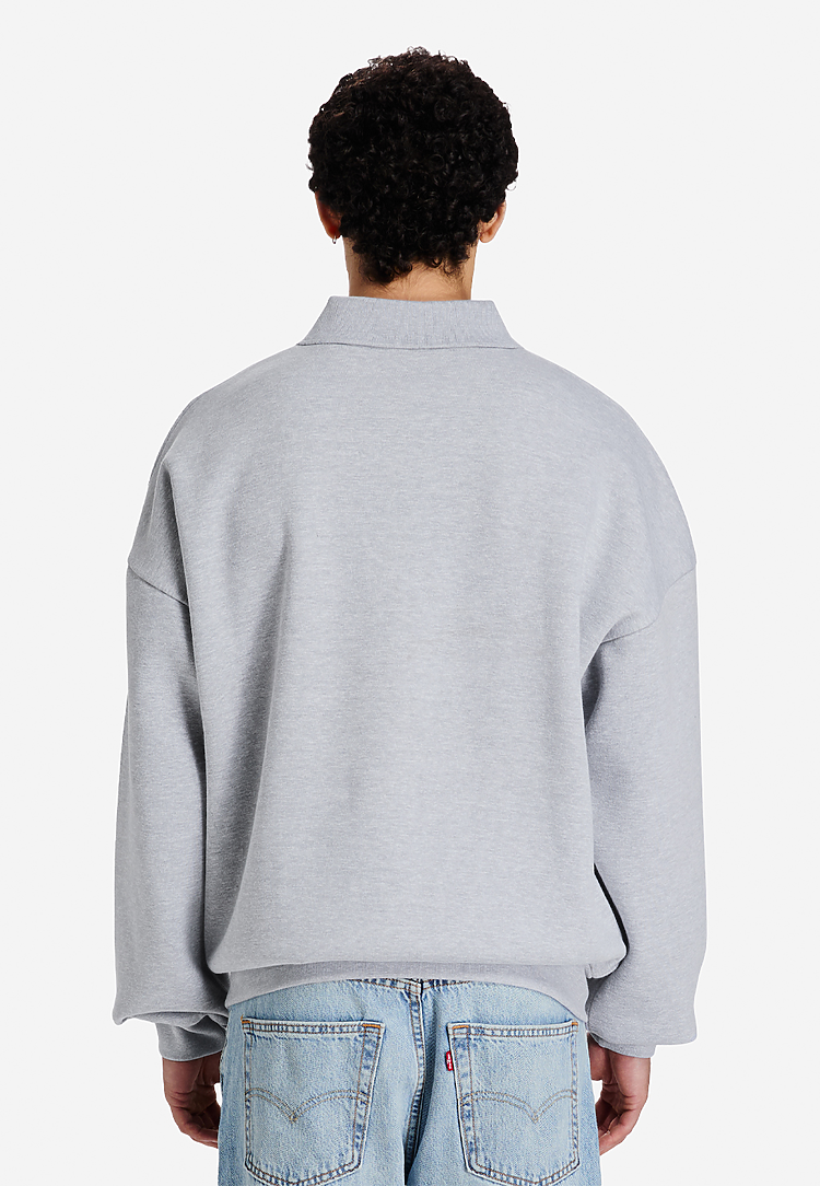 Lane Seven Apparel Ls24012 Element Polo Collar Crewneck - Heather Grey