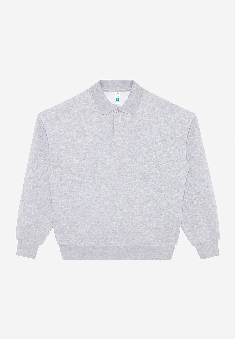 Lane Seven Apparel Ls24012 Element Polo Collar Crewneck - Heather Grey