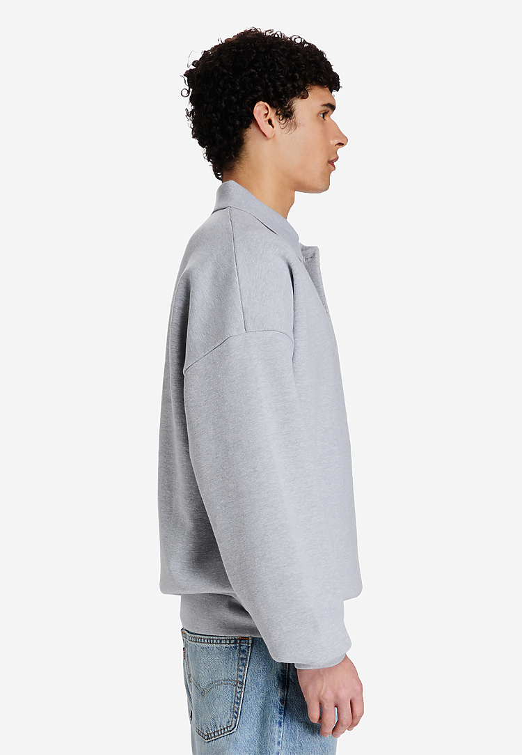 Lane Seven Apparel Ls24012 Element Polo Collar Crewneck - Heather Grey