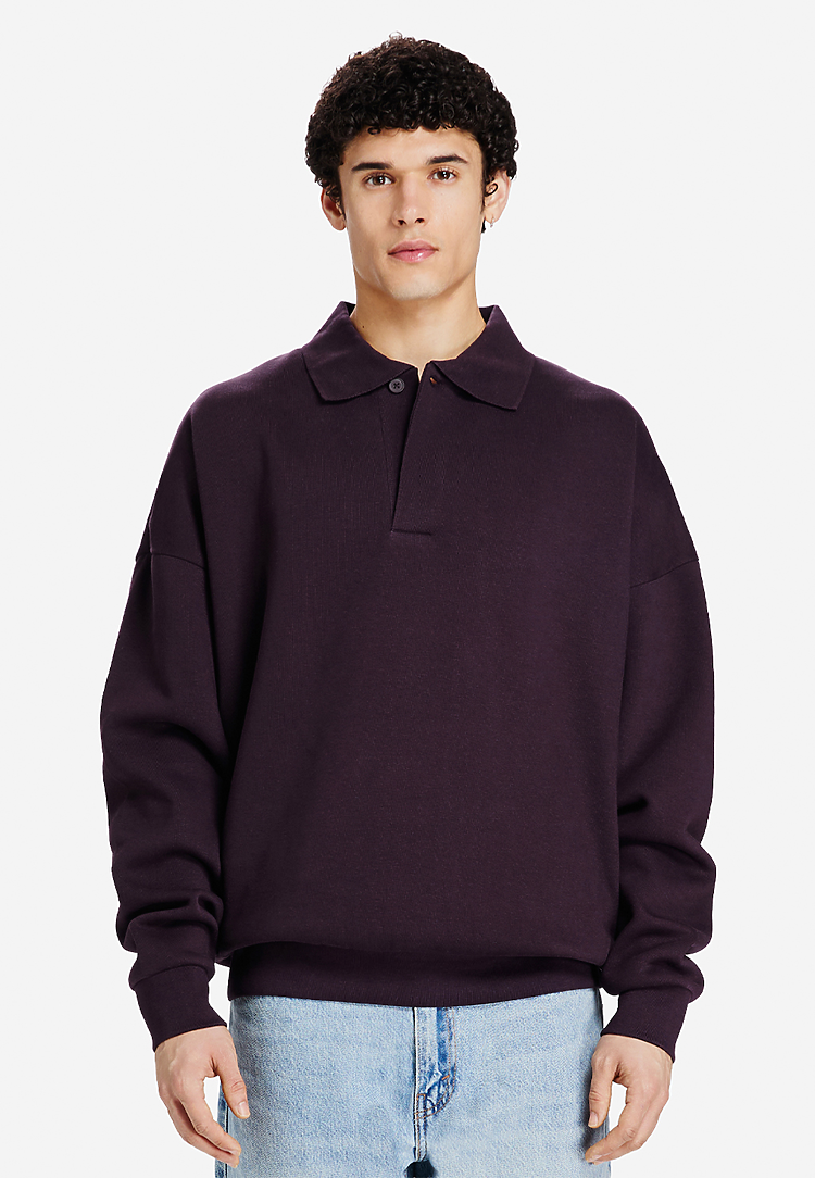 Lane Seven Apparel Ls24012 Element Polo Collar Crewneck - Plum