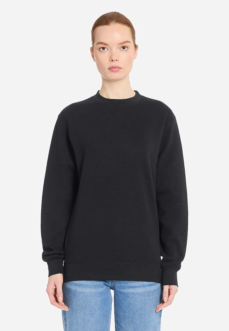 Lane Seven Apparel Ls34004 Thermal Crewneck - Black