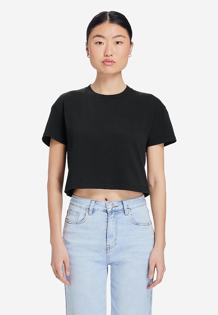 Lane Seven Apparel Ls86000gd Women’s Urban Crop Tee Gd - Pigment Black - Xs