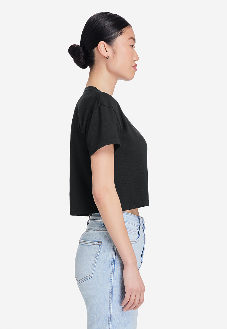 Lane Seven Apparel Ls86000gd Women’s Urban Crop Tee Gd - Pigment Black