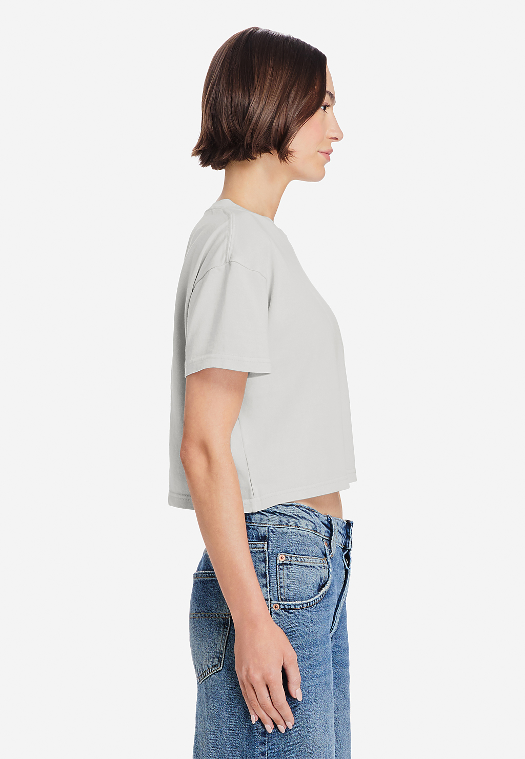 Lane Seven Apparel Ls86000gd Women’s Urban Crop Tee Gd - Pigment Lunar Rock