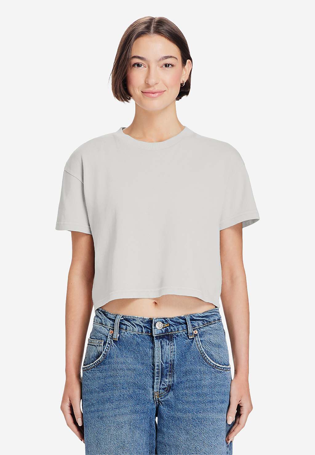 Lane Seven Apparel Ls86000gd Women’s Urban Crop Tee Gd - Pigment Lunar Rock