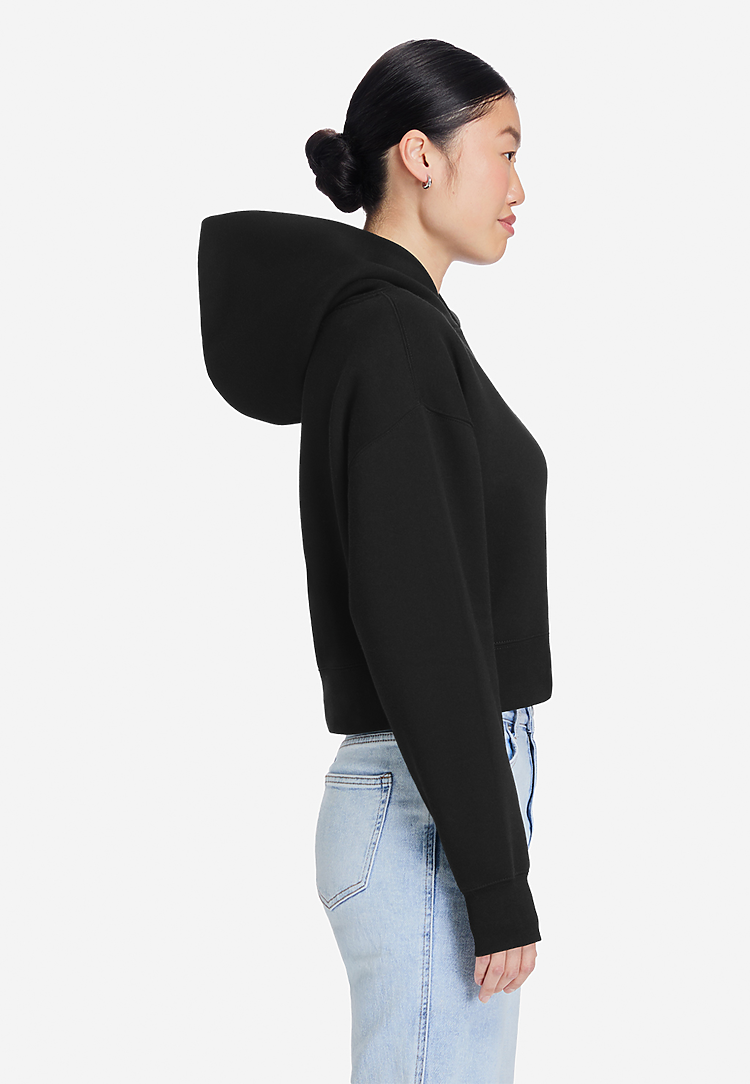 Lane Seven Apparel Ls88001 Women’s Relaxed Crop Hoodie - Black