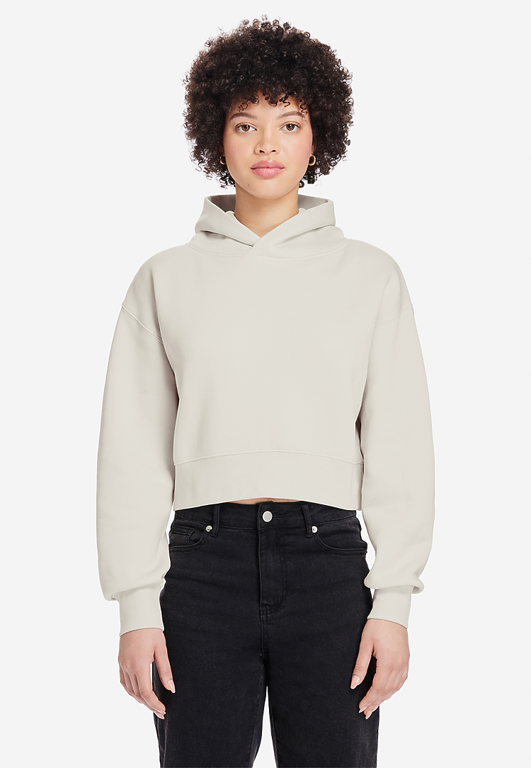 Lane Seven Apparel Ls88001 Women’s Relaxed Crop Hoodie - Bone - Xs