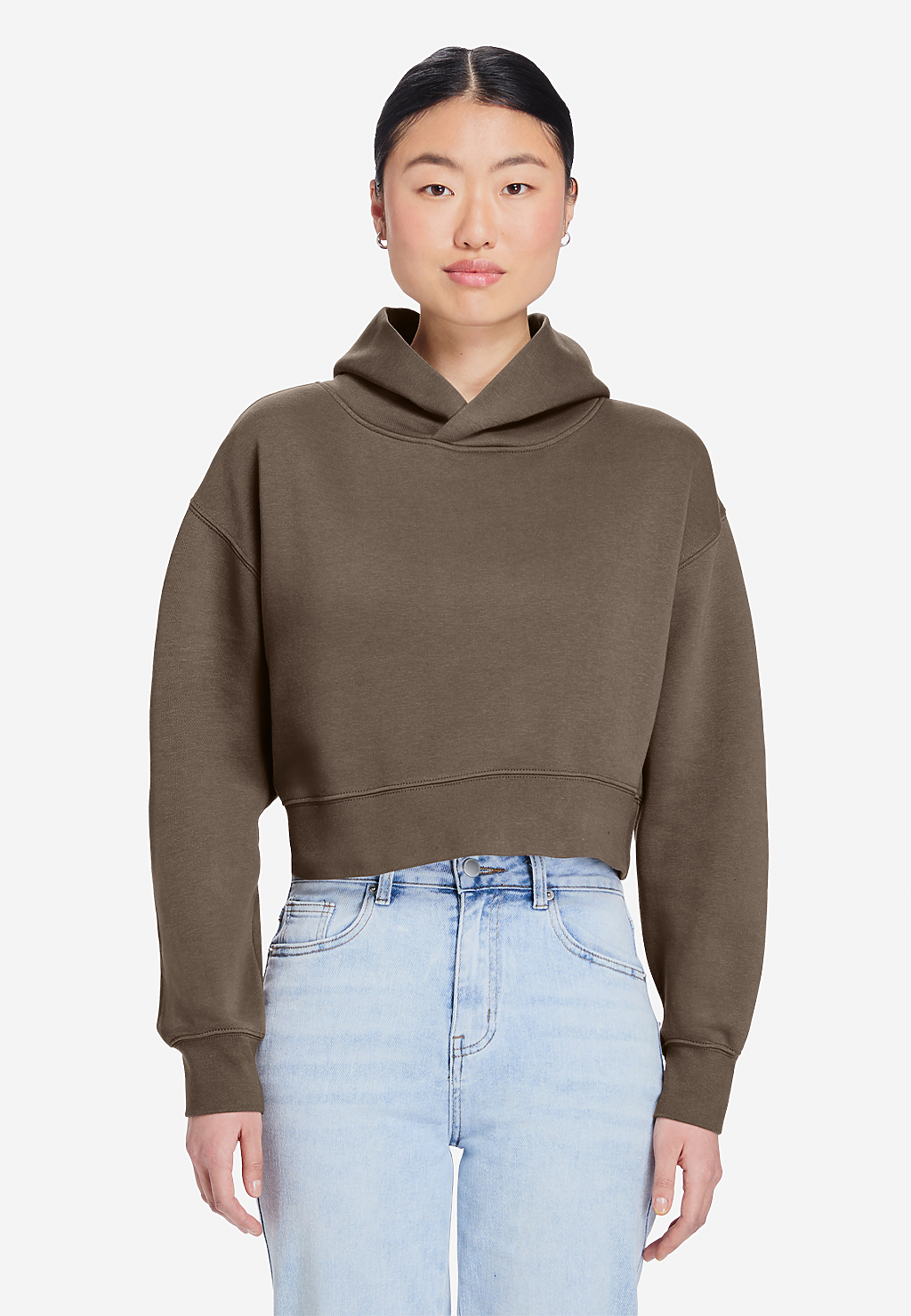 Lane Seven Apparel Ls88001 Women’s Relaxed Crop Hoodie - Coffee