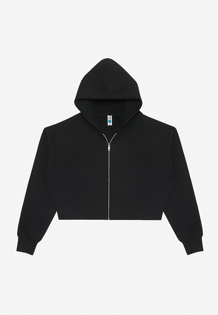 Lane Seven Apparel Ls88003 Women’s Relaxed Crop Zip - Black