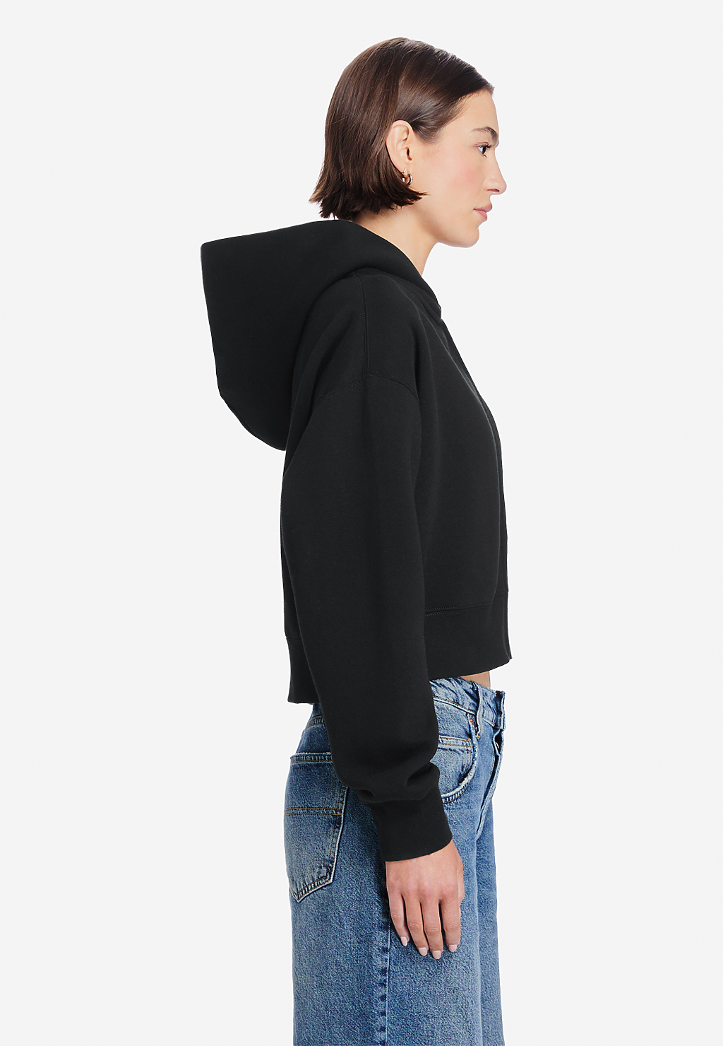 Lane Seven Apparel Ls88003 Women’s Relaxed Crop Zip - Black