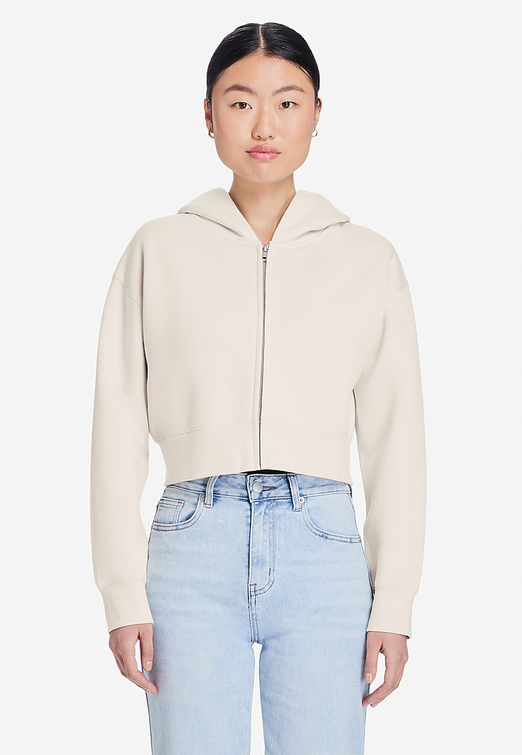 Lane Seven Apparel Ls88003 Women’s Relaxed Crop Zip - Bone
