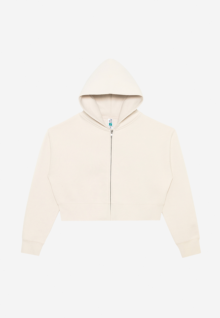 Lane Seven Apparel Ls88003 Women’s Relaxed Crop Zip - Bone