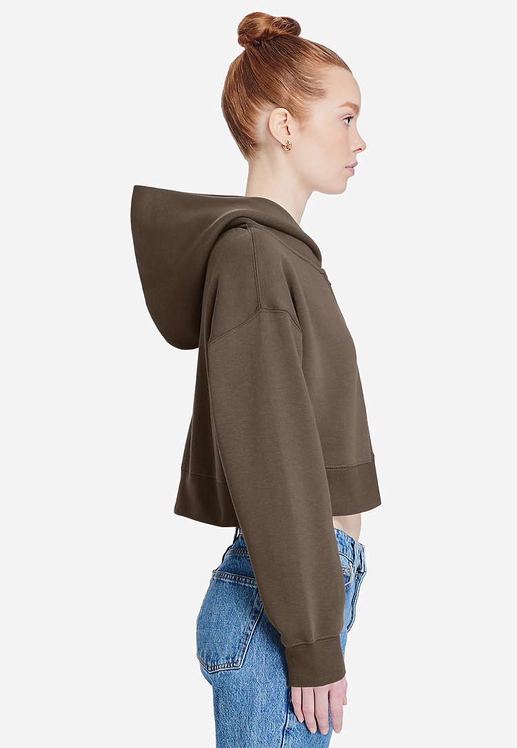 Lane Seven Apparel Ls88003 Women’s Relaxed Crop Zip - Coffee