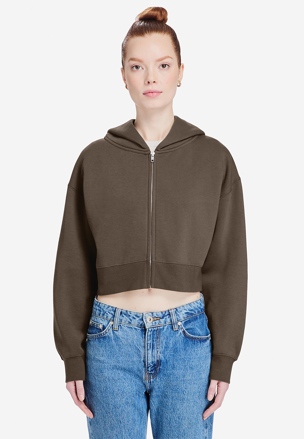Lane Seven Apparel Ls88003 Women’s Relaxed Crop Zip - Coffee