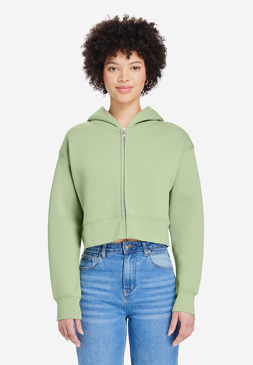 Lane Seven Apparel Ls88003 Women’s Relaxed Crop Zip - Matcha