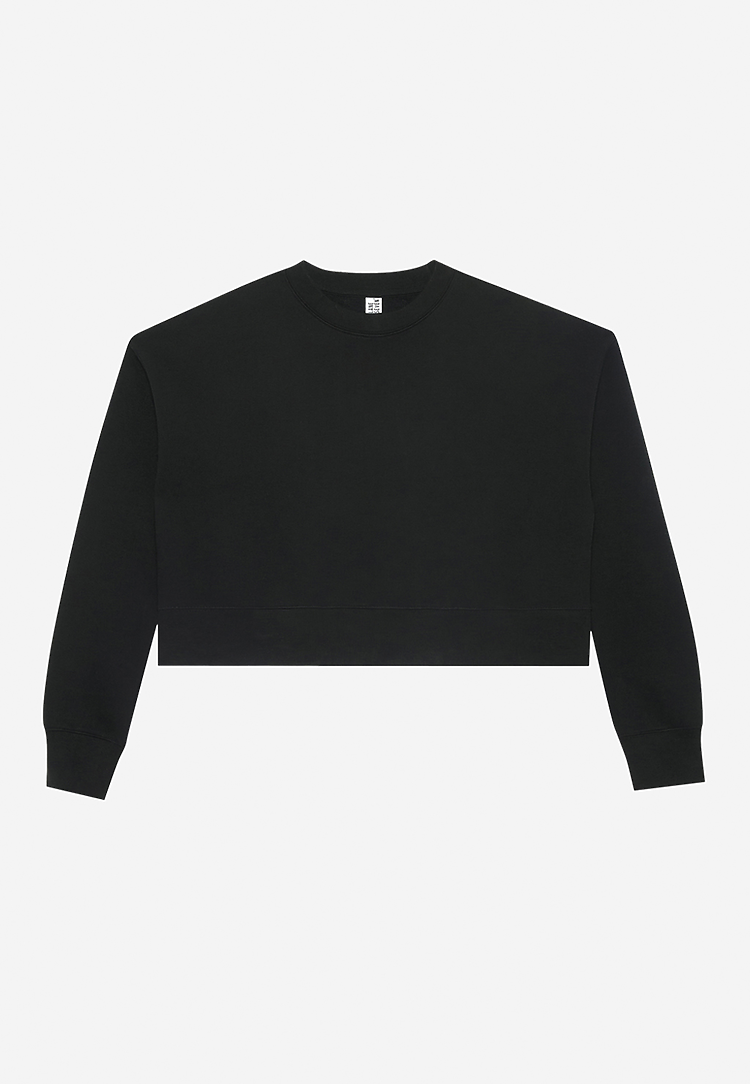 Lane Seven Apparel Ls88004 Women’s Relaxed Crop Crewneck - Black