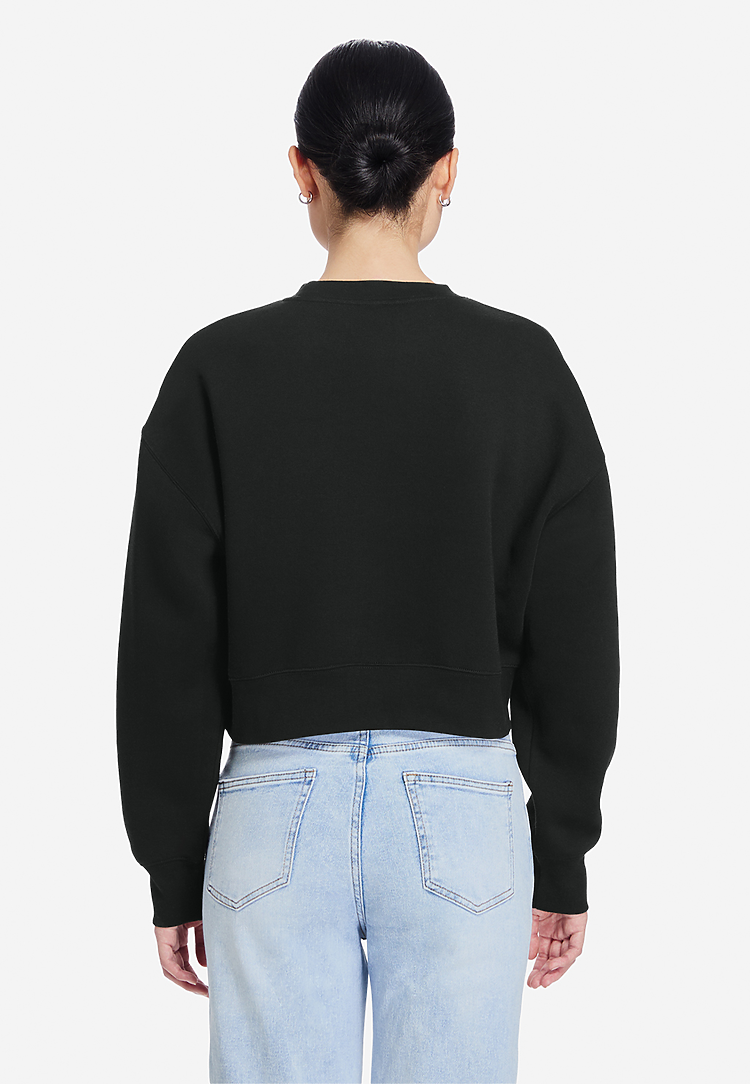Lane Seven Apparel Ls88004 Women’s Relaxed Crop Crewneck - Black