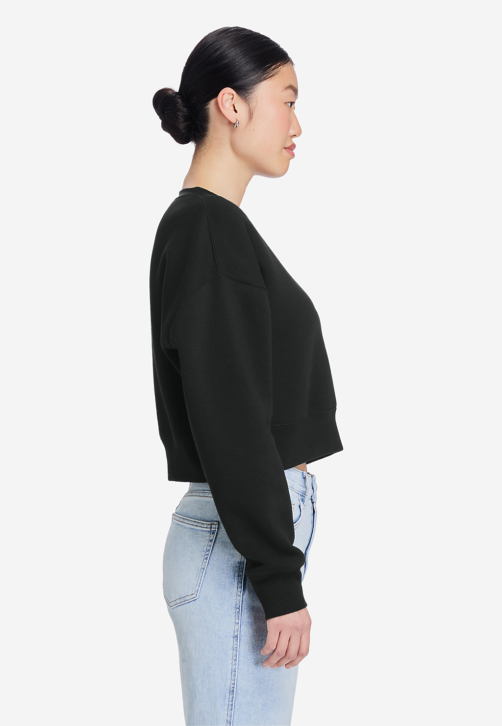 Lane Seven Apparel Ls88004 Women’s Relaxed Crop Crewneck - Black