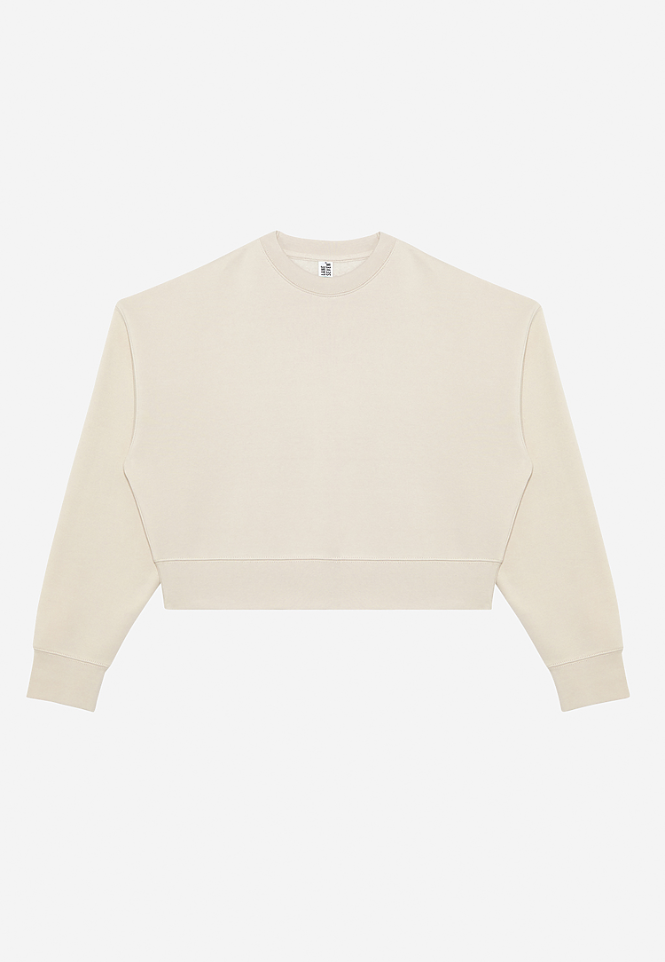 Lane Seven Apparel Ls88004 Women’s Relaxed Crop Crewneck - Bone