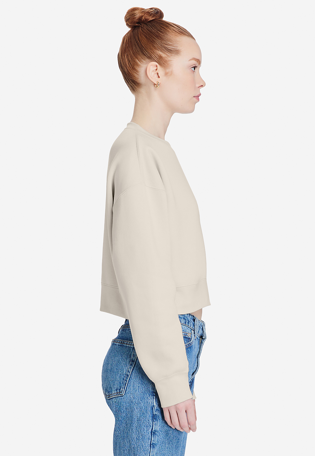 Lane Seven Apparel Ls88004 Women’s Relaxed Crop Crewneck - Bone