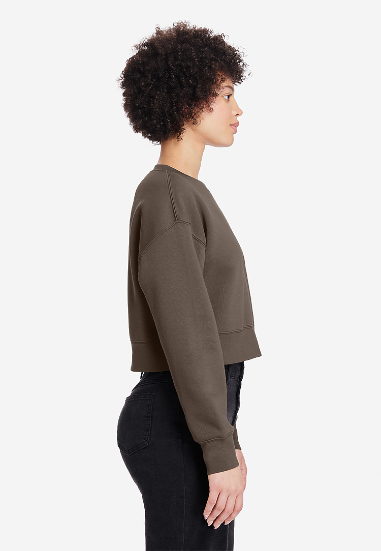 Lane Seven Apparel Ls88004 Women’s Relaxed Crop Crewneck - Coffee