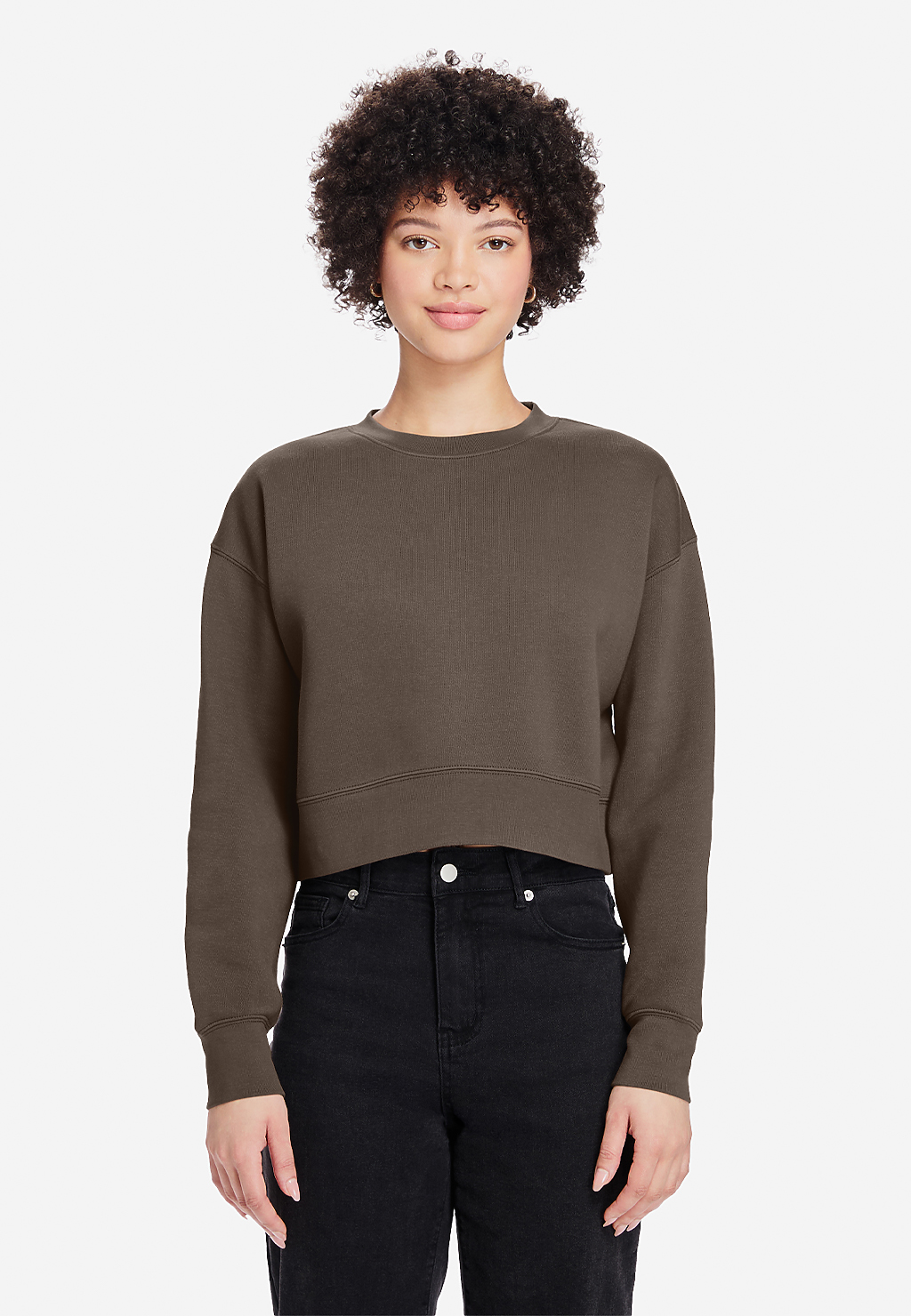 Lane Seven Apparel Ls88004 Women’s Relaxed Crop Crewneck - Coffee