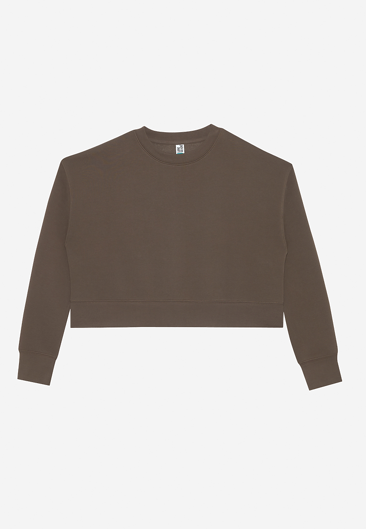 Lane Seven Apparel Ls88004 Women’s Relaxed Crop Crewneck - Coffee