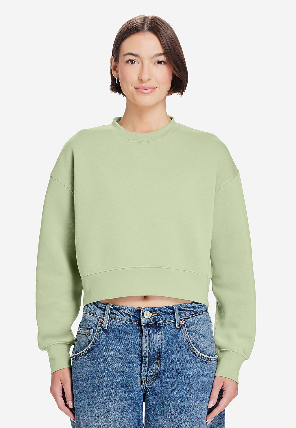 Lane Seven Apparel Ls88004 Women’s Relaxed Crop Crewneck - Matcha