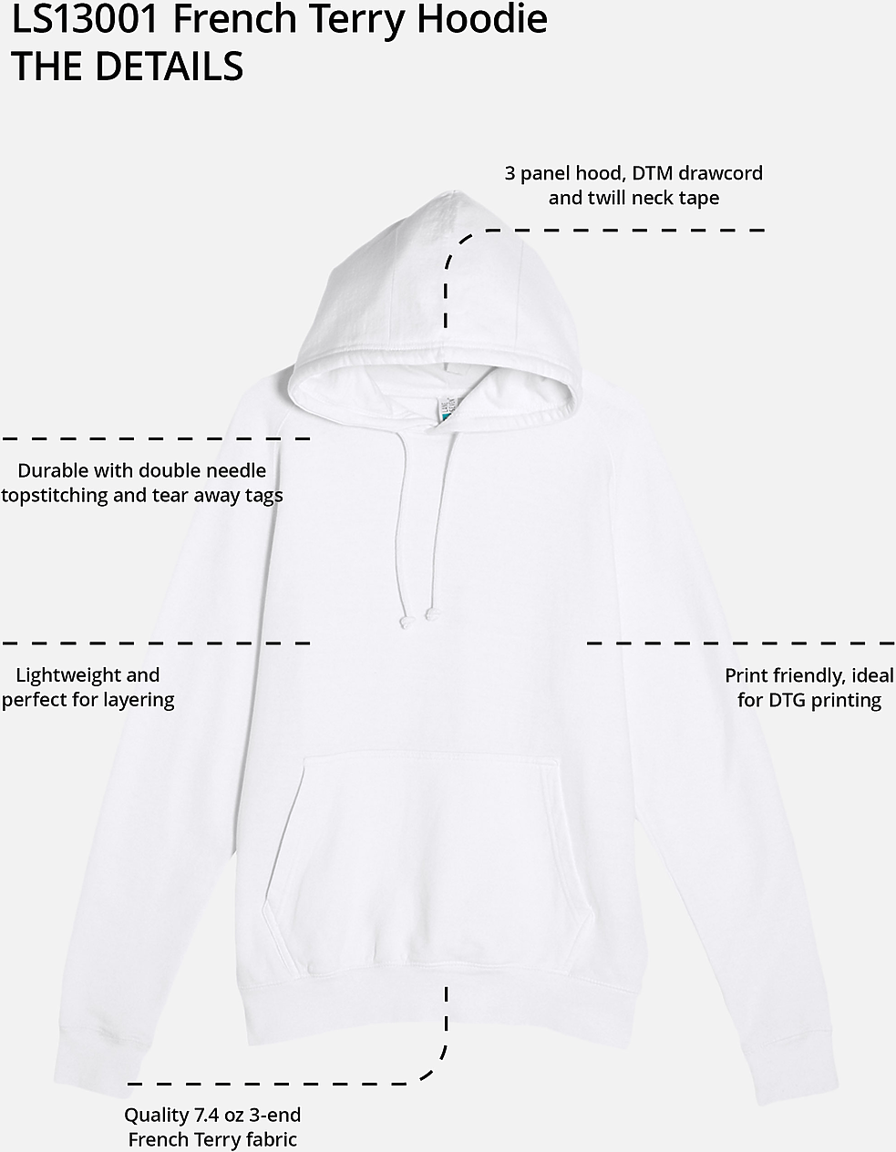 Lane Seven Ls13001 French Terry Hoodie - Black