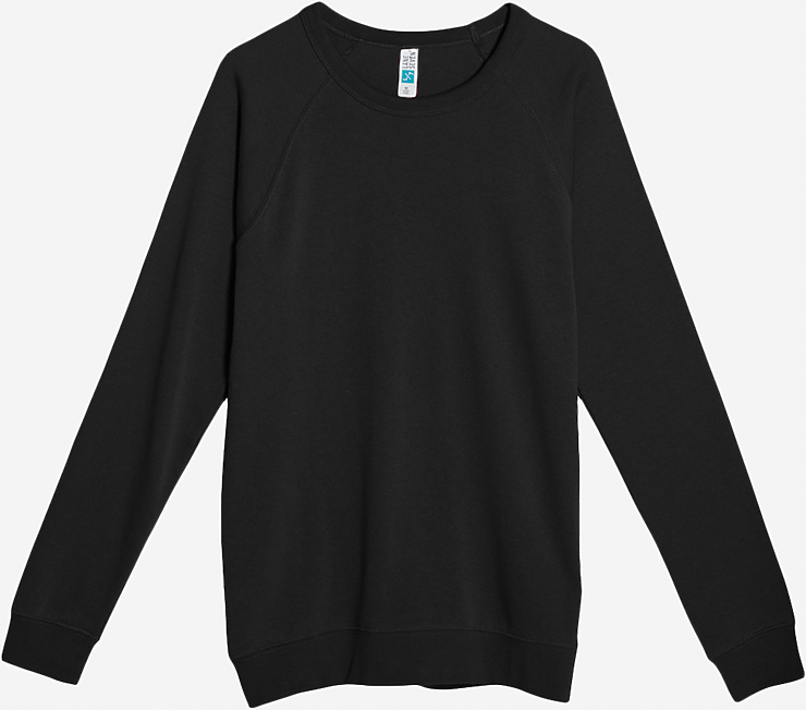 Lane Seven Ls13004 French Terry Raglan Crewneck - Black