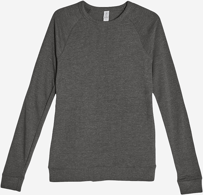 Lane Seven Ls13004 French Terry Raglan Crewneck - Charcoal Heather