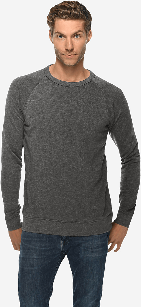 Lane Seven Ls13004 French Terry Raglan Crewneck - Charcoal Heather