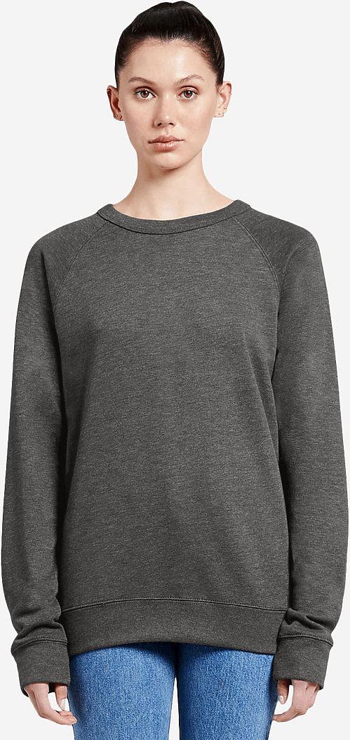 Lane Seven Ls13004 French Terry Raglan Crewneck - Charcoal Heather