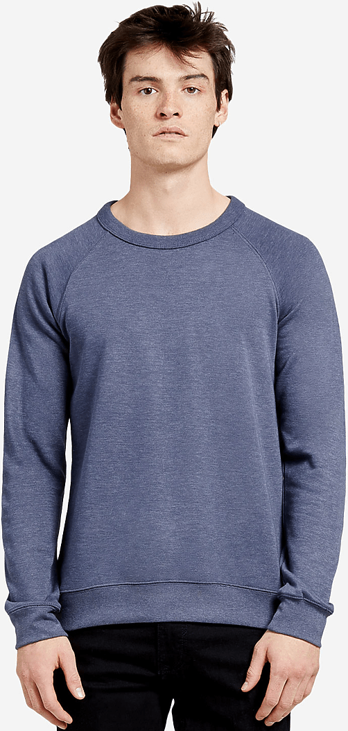 Lane Seven Ls13004 French Terry Raglan Crewneck - Denim Heather