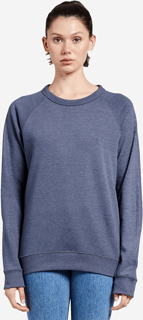 Lane Seven Ls13004 French Terry Raglan Crewneck - Denim Heather