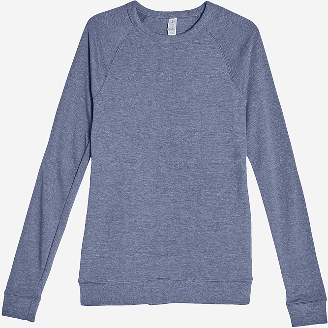 Lane Seven Ls13004 French Terry Raglan Crewneck - Denim Heather