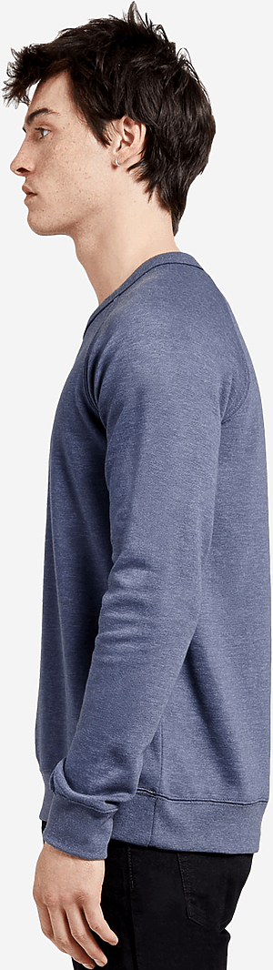 Lane Seven Ls13004 French Terry Raglan Crewneck - Denim Heather