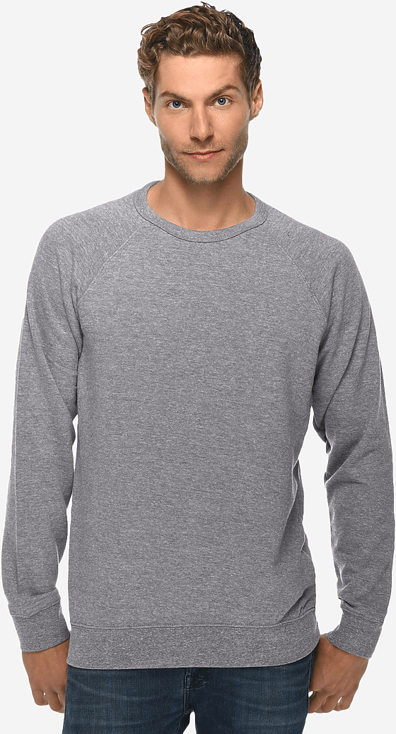 Lane Seven Ls13004 French Terry Raglan Crewneck - Graphite Heather