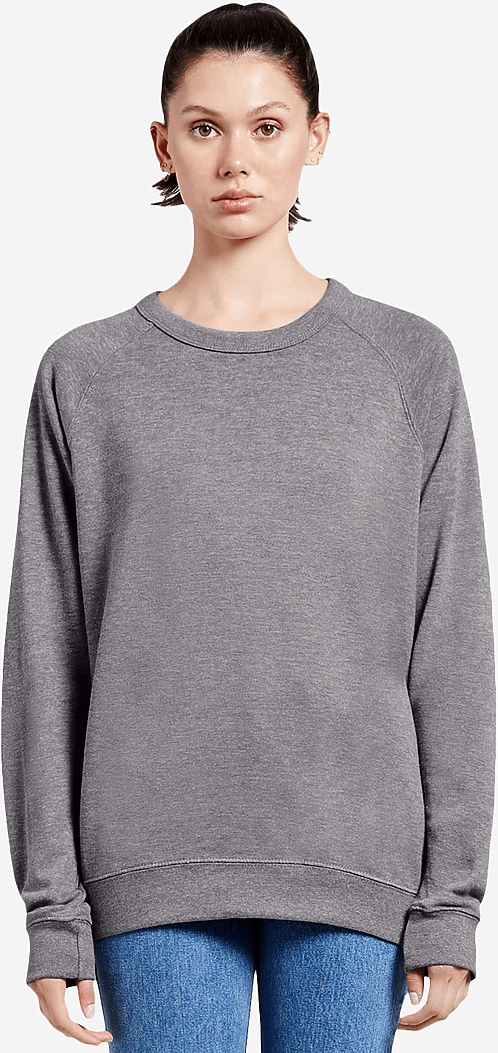 Lane Seven Ls13004 French Terry Raglan Crewneck - Graphite Heather