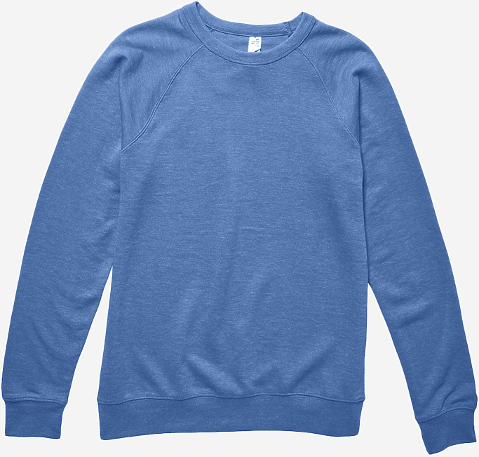 Lane Seven Ls13004 French Terry Raglan Crewneck - Royal Heather