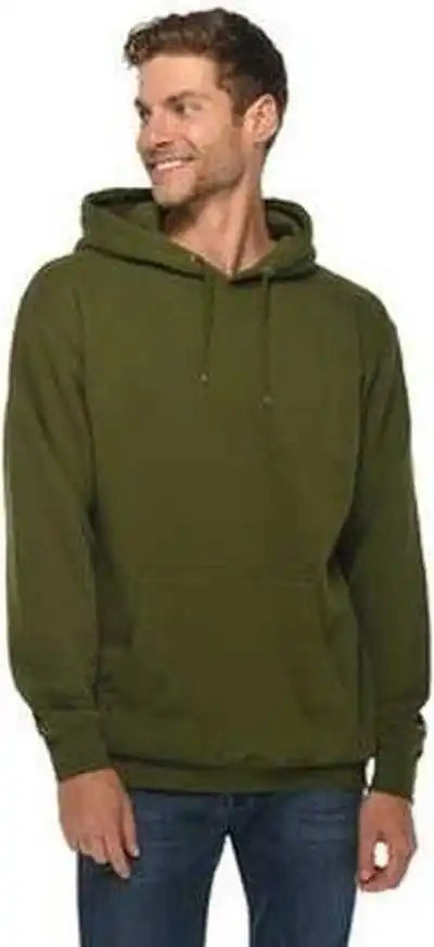 Lane Seven Ls14001 Unisex Premium Pullover Hooded Sweatshirt Army Green